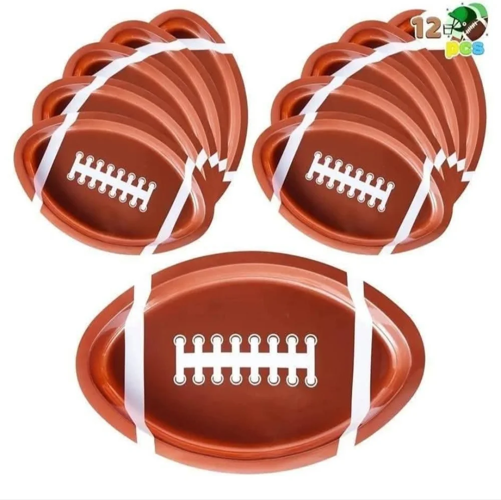 Football Shaped Party Plates - Brown